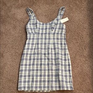 Abercrombie & Fitch Blue and White Sheath Midi Dress